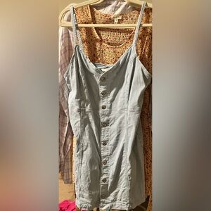 American Eagle Outfitters Blue and White Stripe Casual Button Down Dress